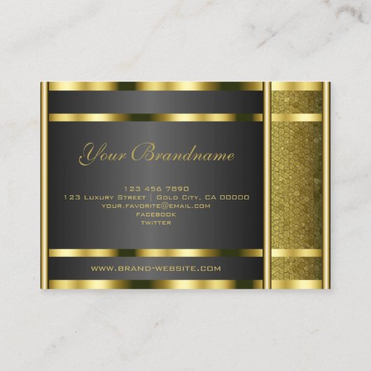 Luxe Gold Effect Snake Pattern Professional Visitekaartje (Achterkant)