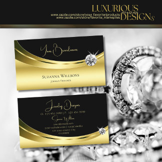 Luxe Gold en zwart met Sparkle Diamond Modern Visitekaartje