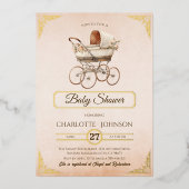 Luxe  Gold Foil Baby shower Uitnodiging (Voorkant)