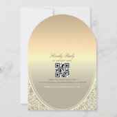 Luxe Gold Foil bruiloft uitnodiging met QR-code (Achterkant)