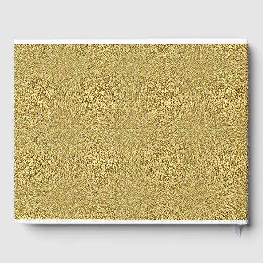 Luxe Gold Foil Confetti op zwart Gastenboek (Achterkant)