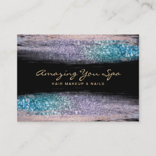 ** Luxe Gold Glam Rainbow Glitter Waterverf Visitekaartje