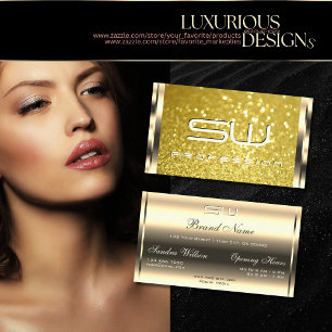 Luxe Gold Glitter 3D Letters Openinguren Visitekaartje