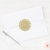 Luxe Gold Glitter Calligraphy Business Hartelijk d Ronde Sticker (Envelop)