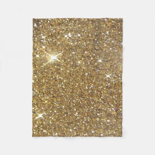 Luxe Gold Glitter - gedrukt Afbeelding Fleece Deken (Voorkant)