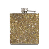Luxe Gold Glitter - gedrukt Afbeelding Heupfles (Achterkant)