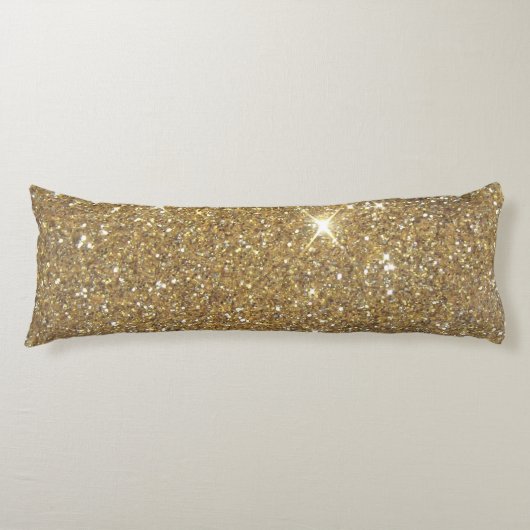 Luxe Gold Glitter - gedrukt Afbeelding Lichaamskussen (Voorkant)