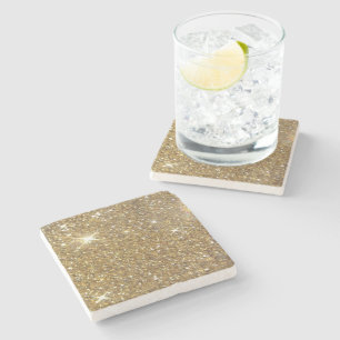Luxe Gold Glitter - gedrukt Afbeelding Stenen Onderzetter