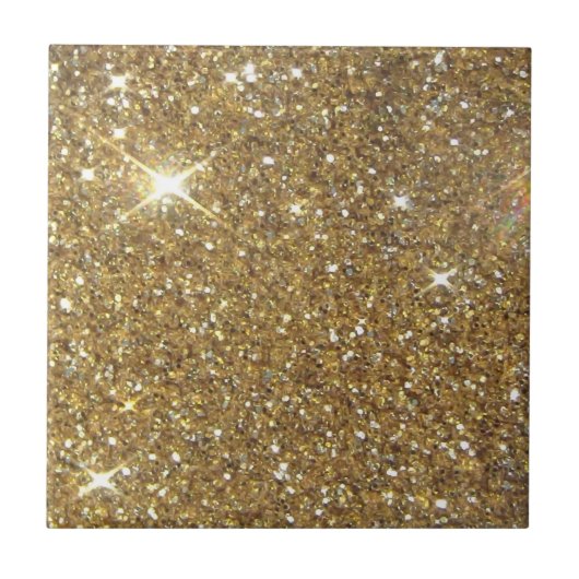 Luxe Gold Glitter - gedrukt Afbeelding Tegeltje (Voorkant)