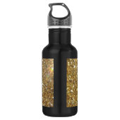 Luxe Gold Glitter - gedrukt Afbeelding Waterfles (Achterkant)
