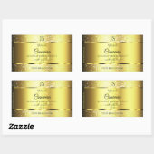 Luxe Gold Glitter-productlabel met monogram Rechthoekige Sticker (Vel)