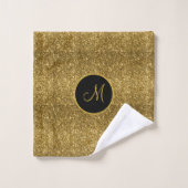 Luxe Gold Glitter Sparkle Custom Monogramed  Bad Handdoek (Wasdoekje)