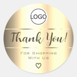 Luxe Gold Golden Ombre kleurengradiënt Dank u wel Ronde Sticker