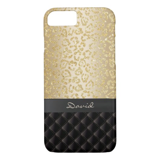 Luxe Gold-leopard afdrukken - Aangepaste naam Case-Mate iPhone Case (Achterkant)