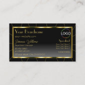 Luxe Gold Lijst zwarte gradiënt met Logo Visitekaartje (Achterkant)