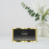 Luxe Gold Lijst zwarte gradiënt met Logo Visitekaartje (Staand voorkant)