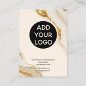 Luxe Gold Marble Folie script oorbel display Visitekaartje (Achterkant)