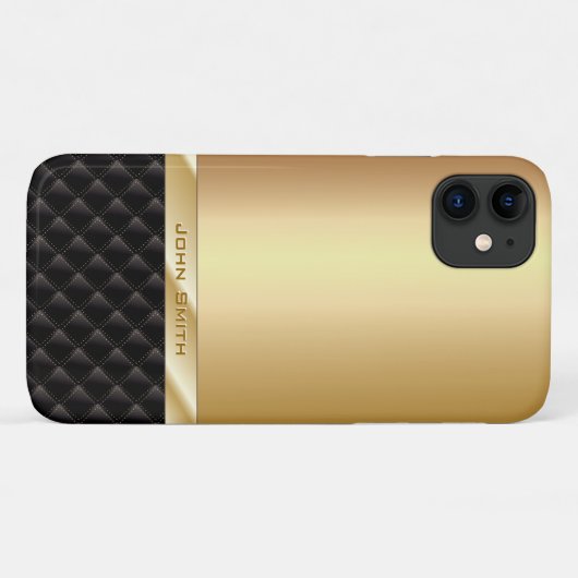 Luxe Gold met aangepaste naam elegant Case-Mate iPhone Case (Achterkant (horizontaal))