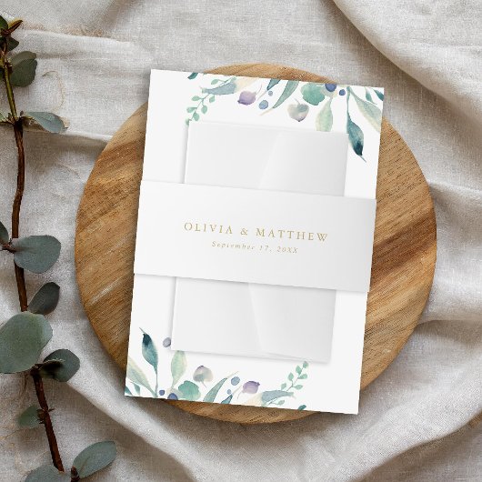 Luxe Gold Minimalist Wedding Monogram Uitnodigingen Wikkel