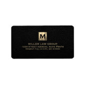 Luxe Gold Monogram Étiquette de adresse (Devant)