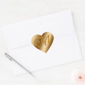 Luxe Gold Monogram M Hart Sticker (Envelop)