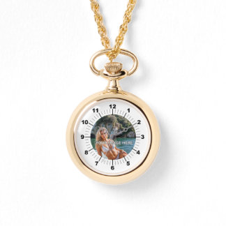 LUXE! ✨ Gold Necklace Watch for Her Horloge