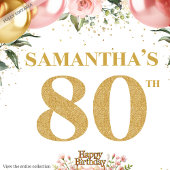 Luxe Gold Numéro 80e Anniversaire Sac cadeau Blush