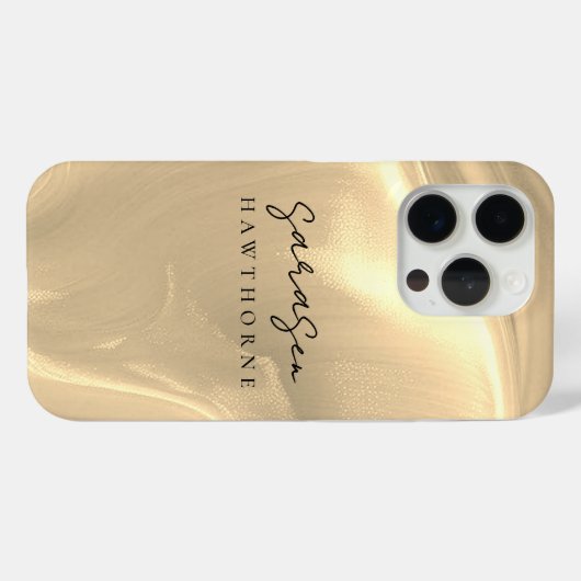 Luxe Gold Opal Elegant Script Naam Case-Mate iPhone Case (Achterkant (horizontaal))