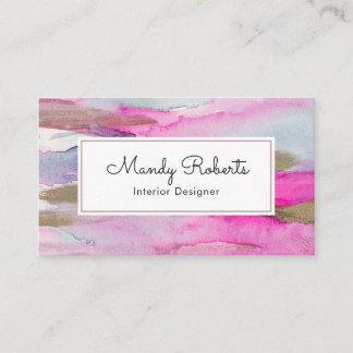 Luxe Gold Pink and Blue Paint visitekaartje