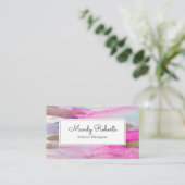 Luxe Gold Rose et Blue Paint carte de visite (Debout devant)