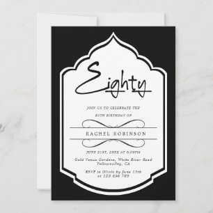 Luxe Gold Script 80ste verjaardagsfeestje Kaart