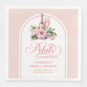 Luxe Gold Script Petals and Prosecco Shower Napkin Servet (Voorkant)