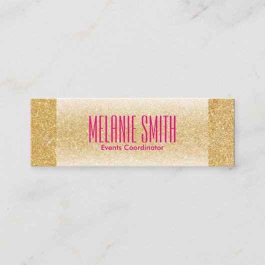 Luxe Gold Shimmer Mini Visitekaartje (Voorkant)