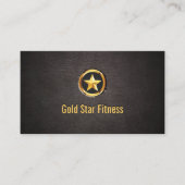 Luxe Gold Star Fitness Carte de visite en cuir (Devant)
