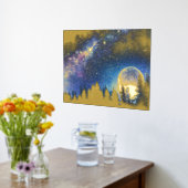 Luxe Gold Tree Moon Galaxy Real Folie Afdrukken (Laag (Keuken))