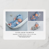 Luxe Gold Welcome Baby Boy Faire-part de naissance (Verso)