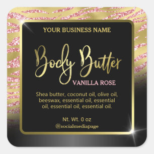 Luxe Gold Zebra Imprimé Étiquettes de beurre de co