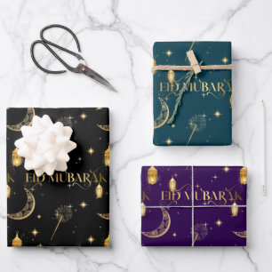 Luxe Golden Eid cadeau inpakpapier vellen