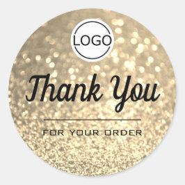 Luxe Golden Glitter Elegant Minimalist Hartelijk d Ronde Sticker
