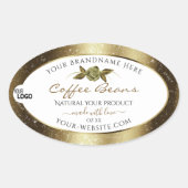 Luxe Golden Glitter White Product Label Voeg Logo  (Voorkant)