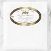Luxe Golden Glitter White Product Label Voeg Logo  (Tas)