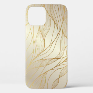 Luxe golden golven: premium design iPhone 12 hoesje