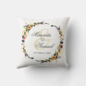 Luxe Golden Noir Wedding Monogram Sierkussen (Achterkant)