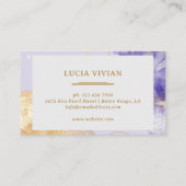 Luxe Golden Purple Universe Carte de visite (Dos)