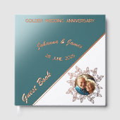Luxe Golden Wedding Jubileum gastenboek (Voorkant)