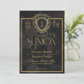 Luxe Gothic Romance Wedding Invitation Kaart (Staand voorkant)