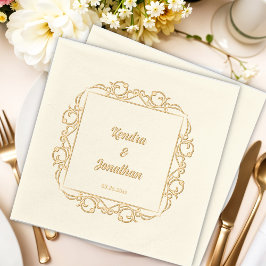 Luxe Gotische Huwelijk, Bruid en Bruidegom Namen Folie Servetten