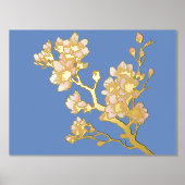 Luxe Goud abstract Modern Cherry Blossom Folie Afdrukken (Voorkant)