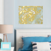 Luxe Goud abstract Modern Cherry Blossom Folie Afdrukken (Insitu (Slaapkamer))