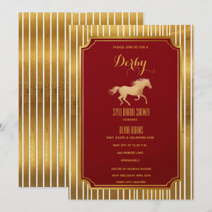 Luxe Goud & Bourgogne Art Deco Derby Bruidsjurk Kaart